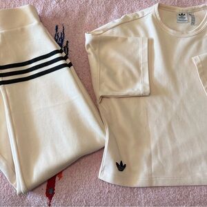 Adidas Originals Cream Sweatshirt and Pants Set